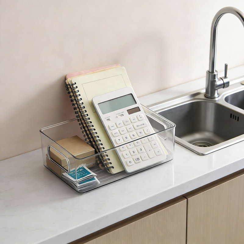 Bacs et organisateurs de rangement en plastique transparent pour la cuisine, le garde-manger, le réfrigérateur, la salle de bain et la salle de lavage - Contenants empilables robustes sans BPA