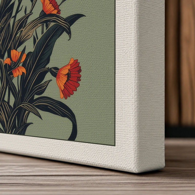 Carnation Study Botanical - Wrapped Canvas, 18x12 - 45.7 x 30.5 cm, Cream Border