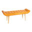 Banc en bois et cuir de chèvre