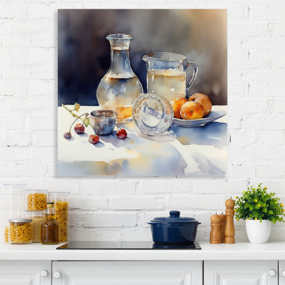 Simple Nature morte fruits et pichets III - art mural sur toile de cuisine