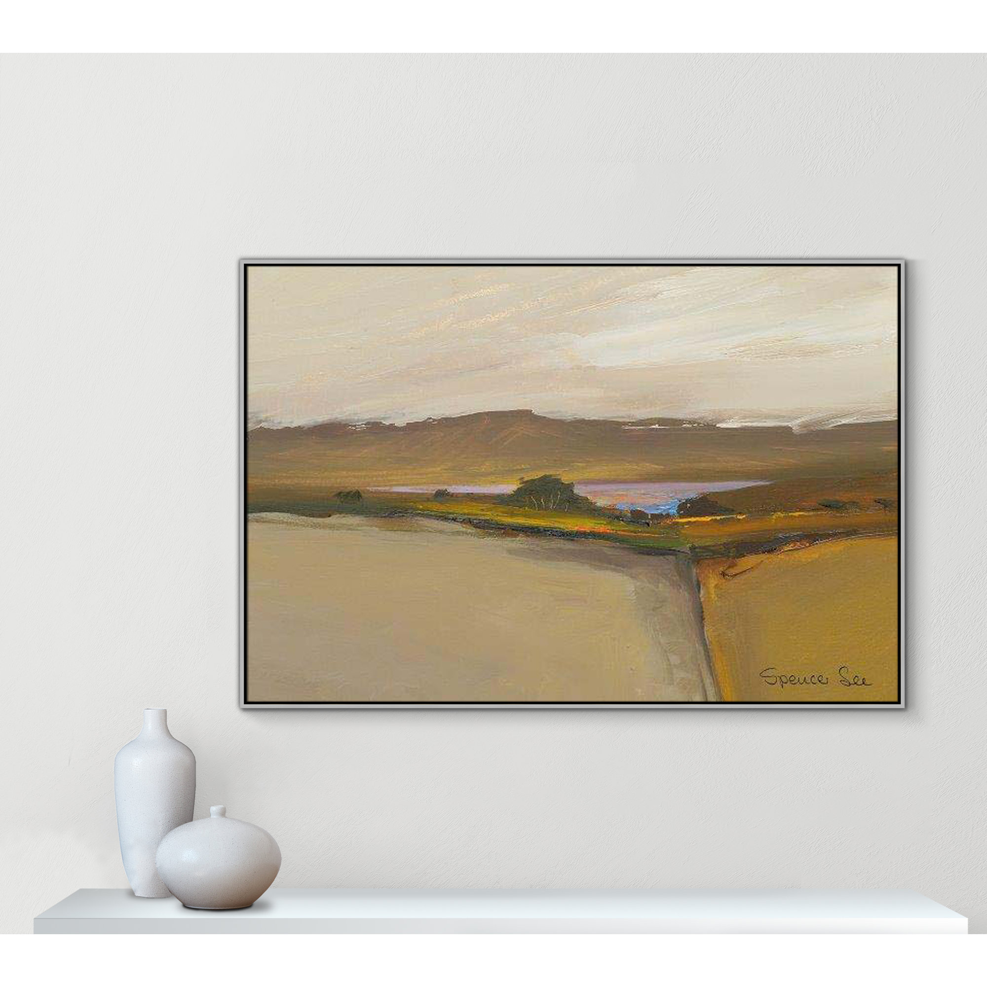 Heaven And Earth IV by Spencer Lee, Silver Framed, 41.5'' H x 61.5'' W x 2'' D