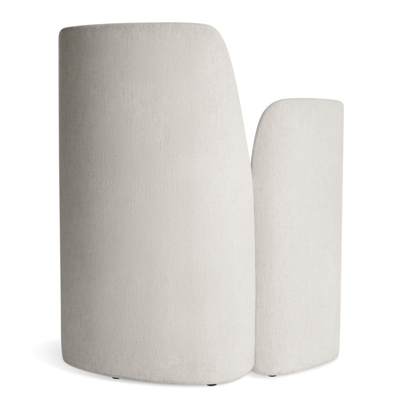 Parentheses Upholstered Arm Chair, Polyester Blend Sylvan Bone