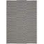 Tapis rayé ivoire / noir en coton tissé à plat Ilona-134300917