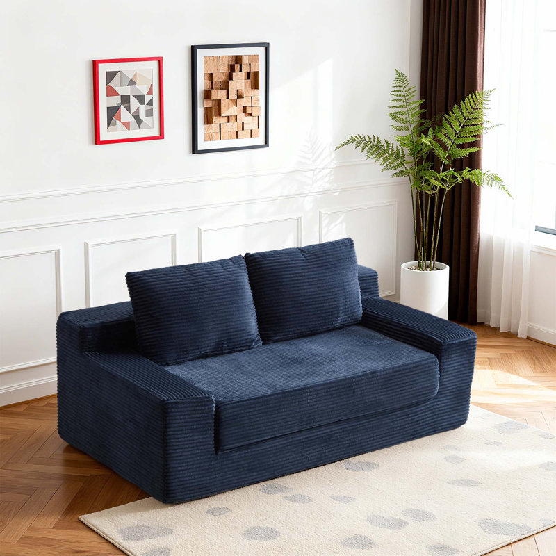 Canapé-lit 71,7 po Modern, Bleu très foncé