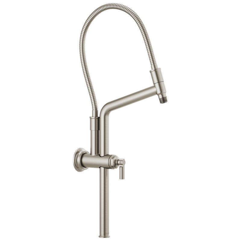 Essential™ Series 10-7/16" Classic Slide Bar Shower Arm and Flange, Luxe Nickel