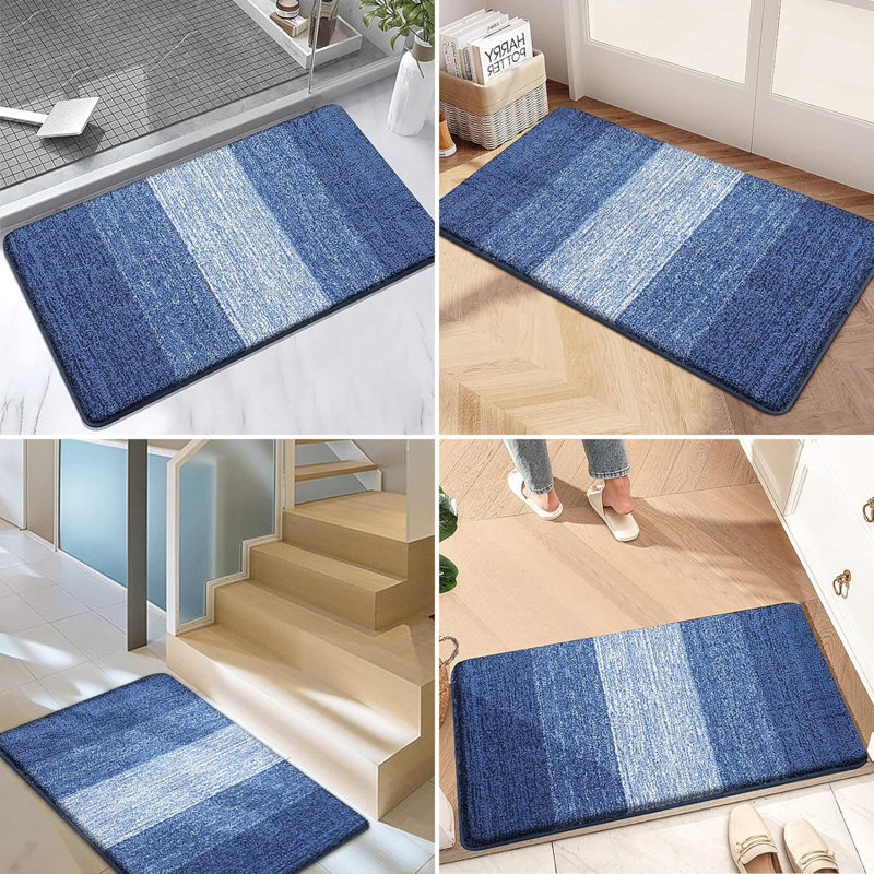 Anjolena Water Resistant Non-Skid Kitchen Mat, Navy