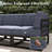  6 Pieces Modern Aluminum Patio Furniture Set With Fire Table, Outdoor Modular Sectional Conversation Set L-shaped Sofa For Backyard-528352115-528352112