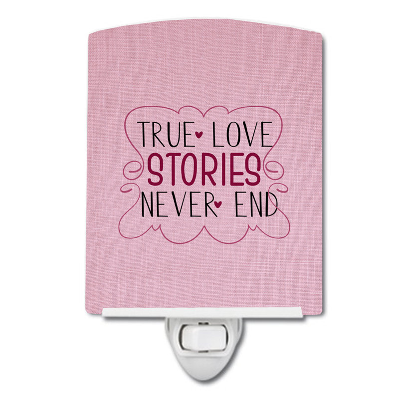 True Love Stories Never End Ceramic Night Light
