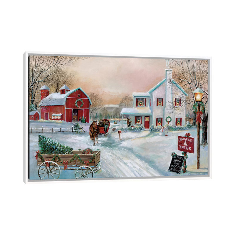 «Christmas Tree Farm» par Ruane Manning - reproduction d'art, Aucun mat, H 60 po x l 40po x P 1,5 po, Toile blanche encadrée