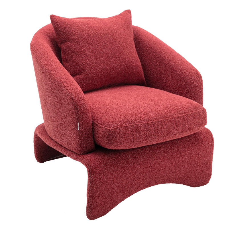 27" Wide Upholstered Accent Chair, Red 100% Polyester
