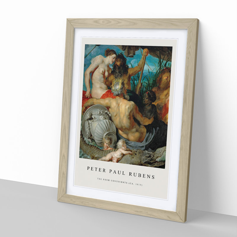 The Four Continents by Peter Paul Rubens - Picture Frame Painting, 36cm H x 27cm W x 2cm D, Oak Framed