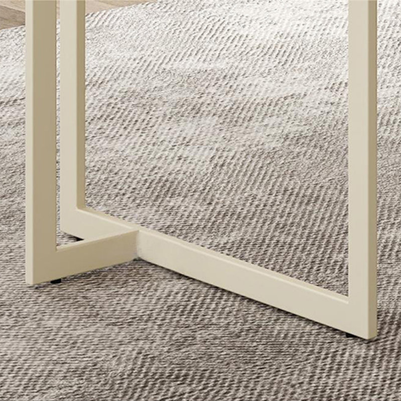 Bureau blanc rectangulaire en bois manufacturé avec 2 tiroirs, H 29,53 po x l 62,99 po x P 23,62 po