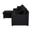 Black Linen Fabric Sectional With Reversible Chaise Sleeper And Storage In Cloth