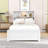Wood Two Drawers Platform Bed with Bookcase Headboard, Built-In Night Light and Charging Station-1795211436-1795211442