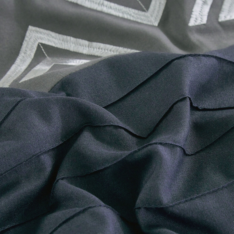 Microfiber 7 Piece Comforter Set, Queen Comforter + 6 Additional Pieces, Navy