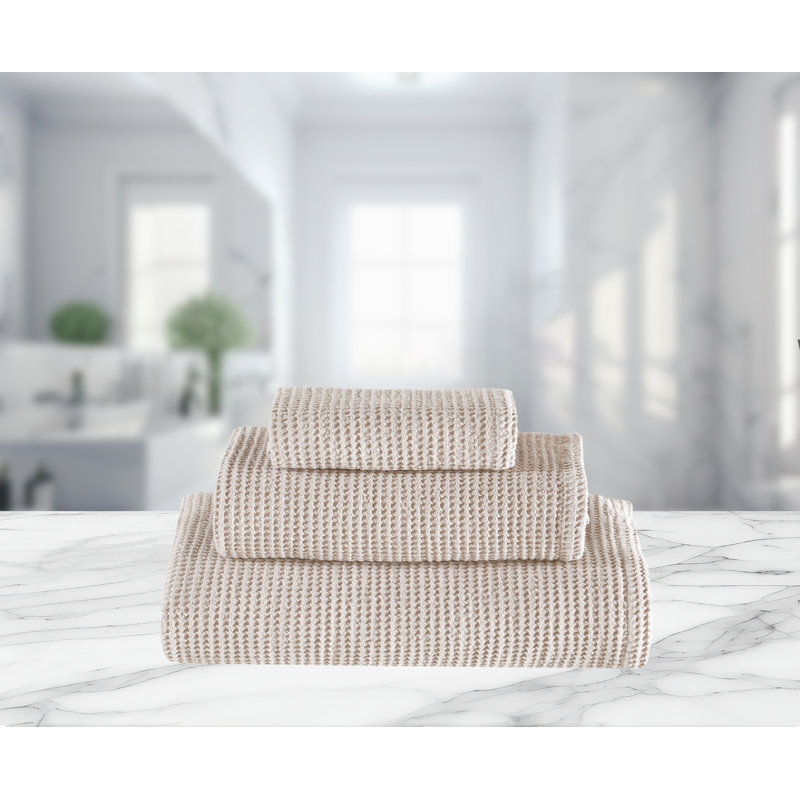 Ensemble de 3 pièces de chambre d'amis en coton turc Mosche, Craie
