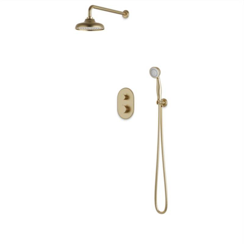 Système de douche complet, Laiton satiné