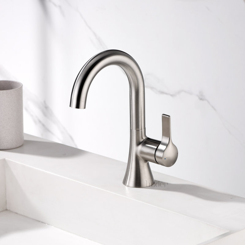BSH11 Single Hole Bathroom Faucet with Drain Assembly, Brushed Nickel
