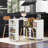 Kitchen Island With Extended Table, Led Lights, White, Materials Table - , Power Socket, Fluted Glass Door, 3 Open Shelves, White-1546955875
