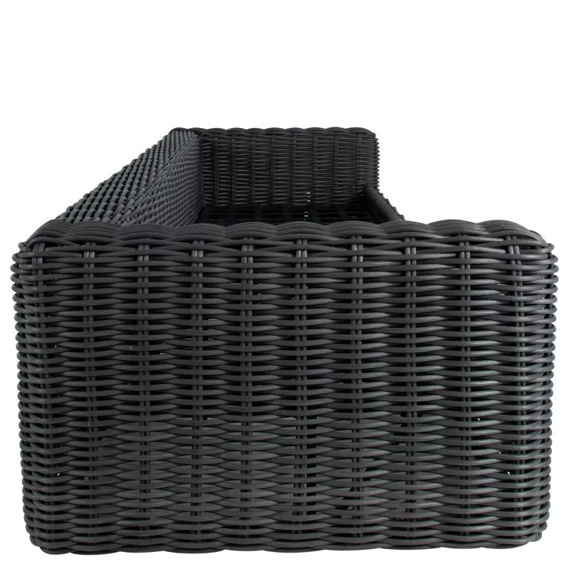 Montecito N-Dura Resin Wicker Outdoor Sofa - Onyx, Verona Fossil, No