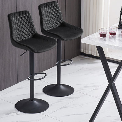 Apoch Velvet Height Adjustable Bar Stool