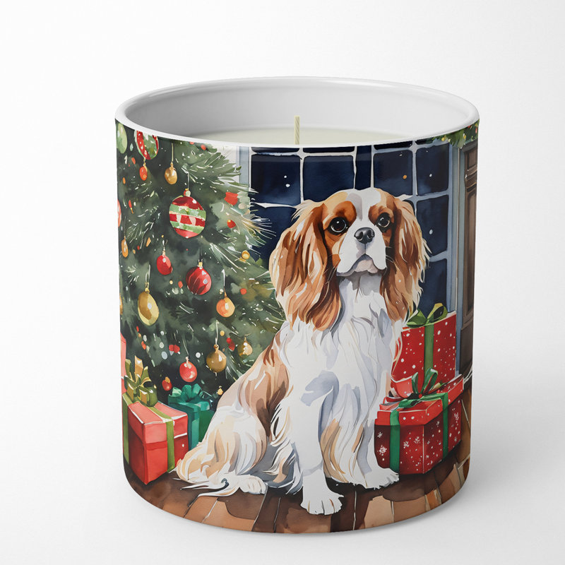 Bougie de Noël parfumée avec support en céramique