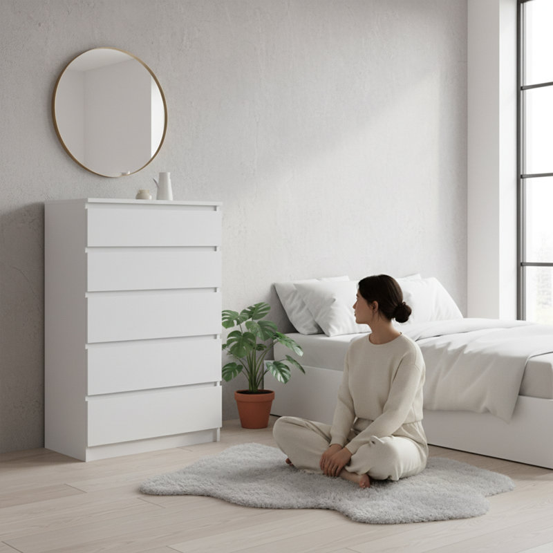 Helen 70cm W 5 - Drawer Chest of Drawers, White