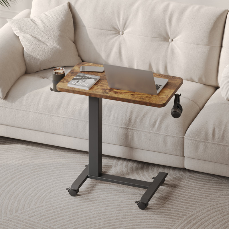 Portable Standing Desk Height Adjustable, Mobile Table With Wheels, Small Size Sit Stand Table For Laptops, Rolling Desk For Home