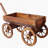 Mobile Wooden Wagon Planter Box with Wheels, Handle, and Drain Hole, Indoor & Outdoor Garden Decor