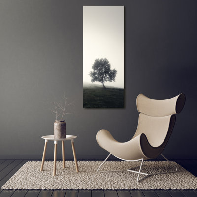 Tree In The Fog - Wrapped Canvas Print