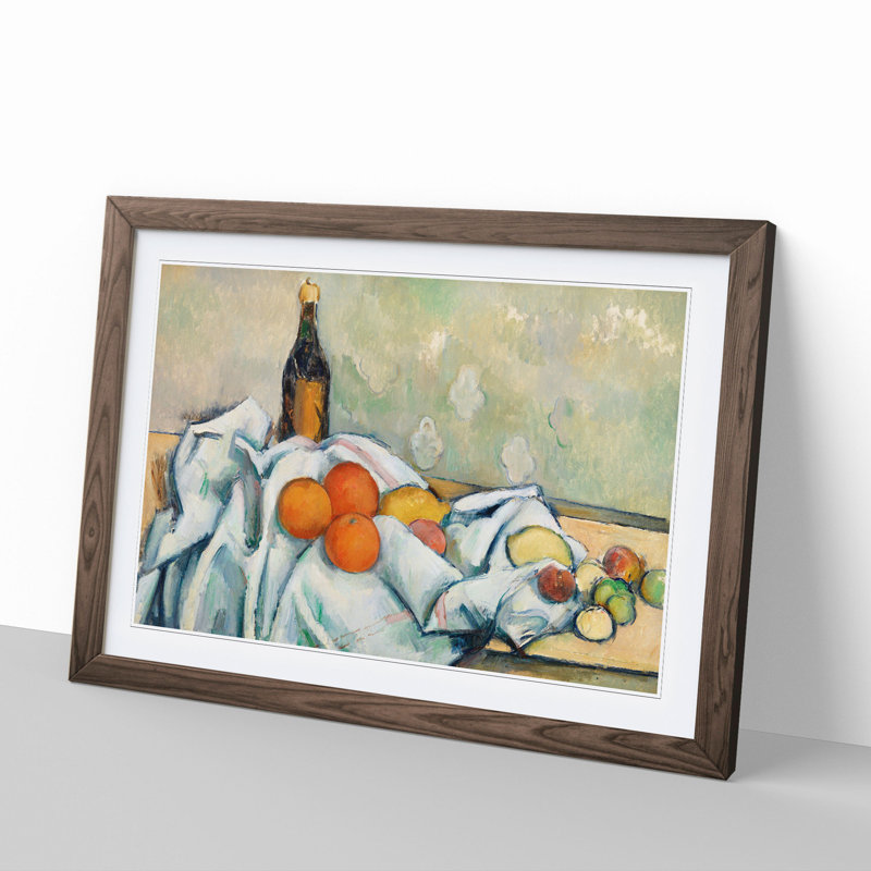 Still Life with Fruit Vol.2 by Paul Cezanne - Framed Print, Walnut Framed, 48cm H x 65cm W x 2cm D