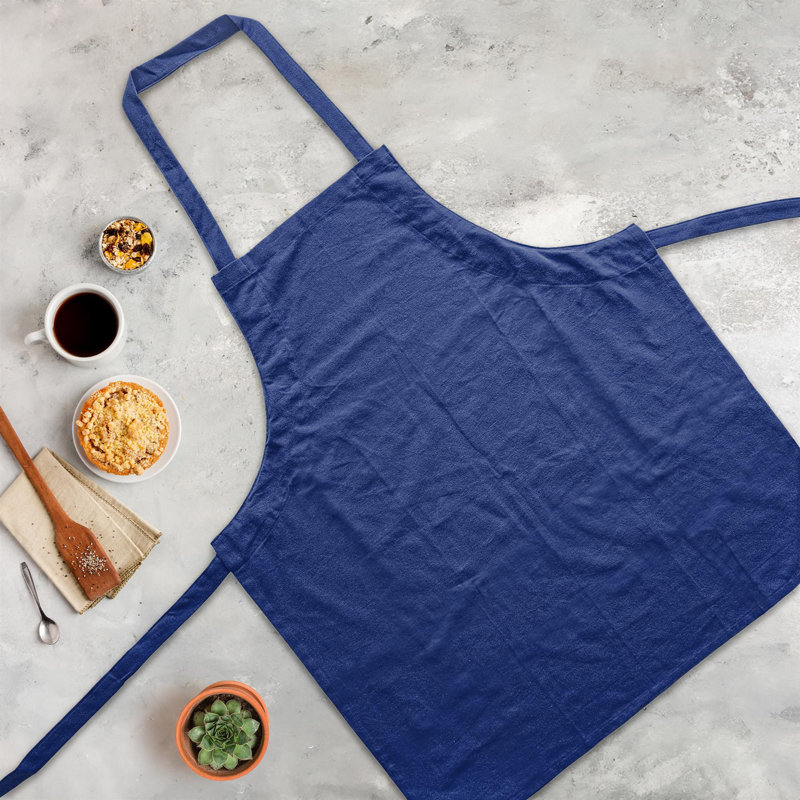 Solid Colour Bib Apron, 1, Navy