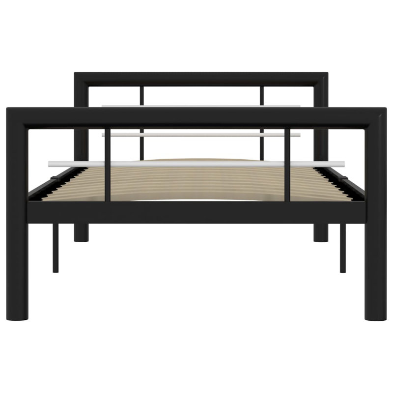 Andelina Open-Frame Bed, European Single (90 x 200cm), black and white
