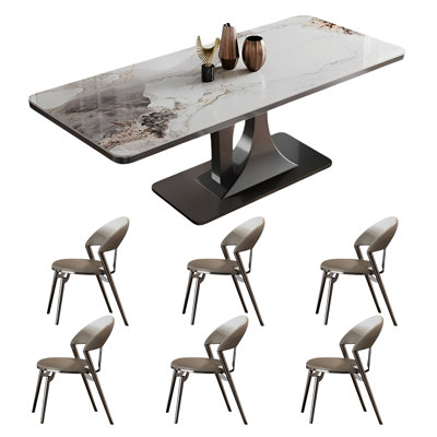 Ensemble de table de salle à manger rectangulaire et chaises