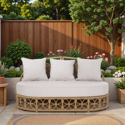 Patio Furniture Outdoor Daybed with Wicker Rattan