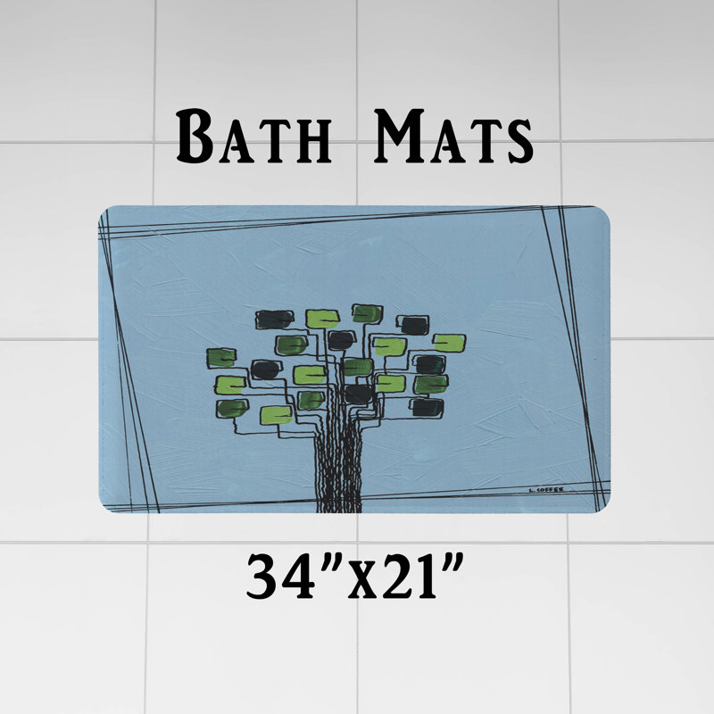 Rideau de douche Sharin, H 72 po x l 70 po, Bleu / vert