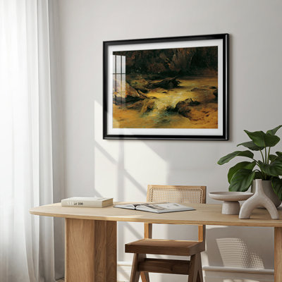 Mountain Stream-Friedrich Gauermann-Framed Print with Mat and glass-c. mid-19th Century