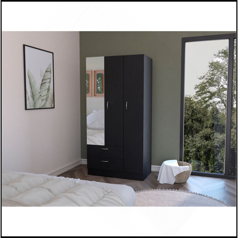 Armoire Haddam, chambre à coucher, noir, Noir