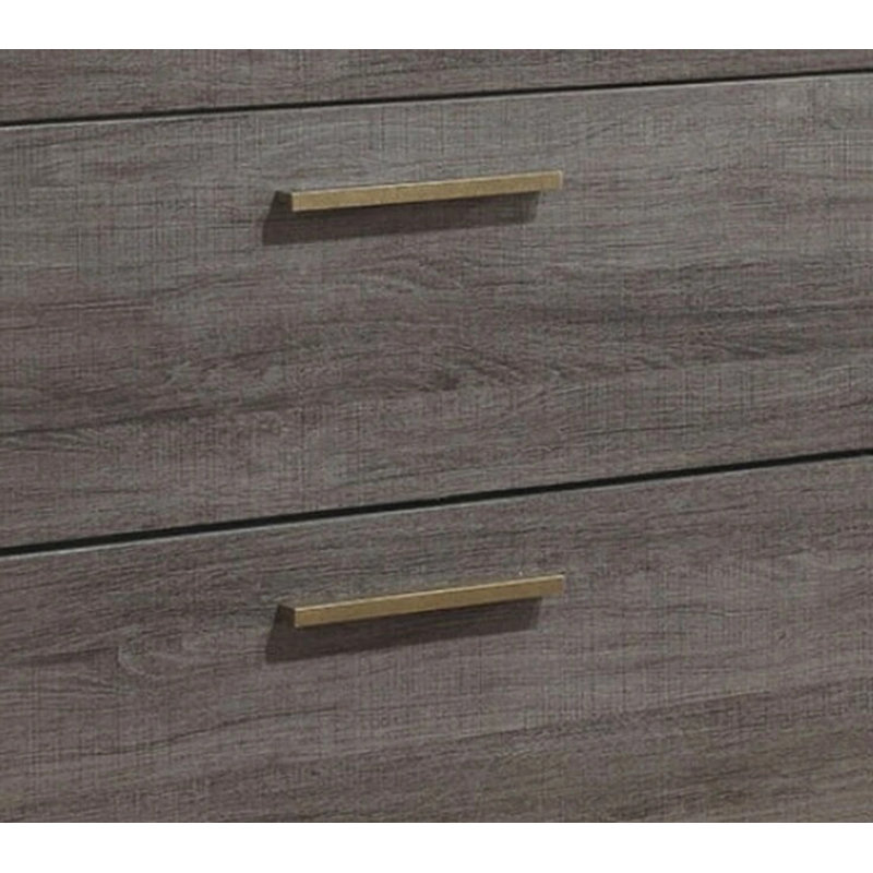 Table de chevet avec compartiment supérieur ouvert et 2 tiroirs