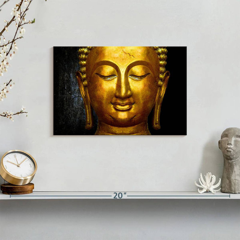 Grand visage de Bouddha, H 8 po x l 12 po