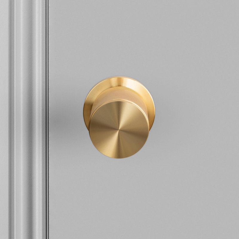 Cylindrical Knob with Round Rosette, Brass