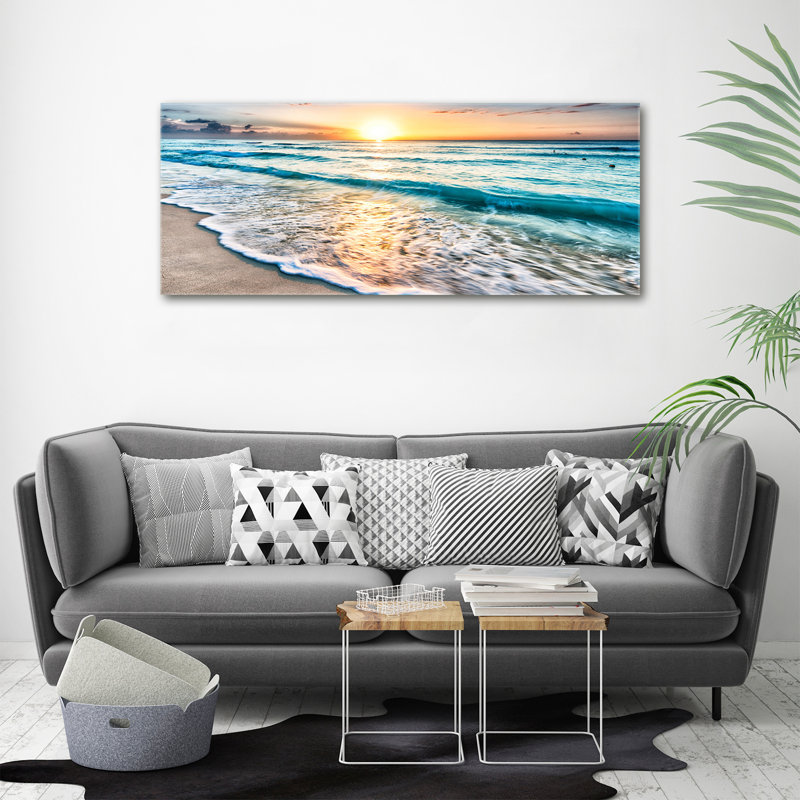 Sunset Beach - No Frame Print on Canvas