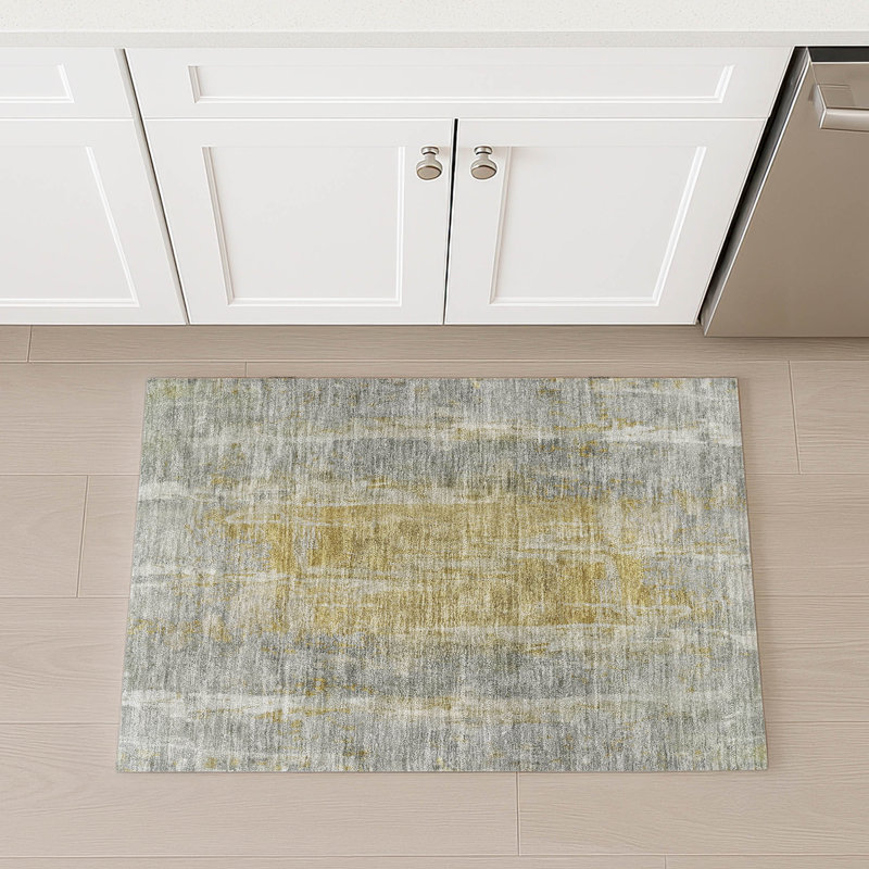 Tapis abstrait intérieur / extérieur lavable à la machine Matteson ACN2309, Rectangle 1 pi 8 po x 2 pi 6 po