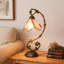 Lampe de table en verre coloré rose 20 "avec ampoule H Tiffany