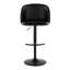 Tabouret de bar réglable en métal noir et similicuir noir avec repose-pieds arrondi en T - ensemble de 2-62917138
