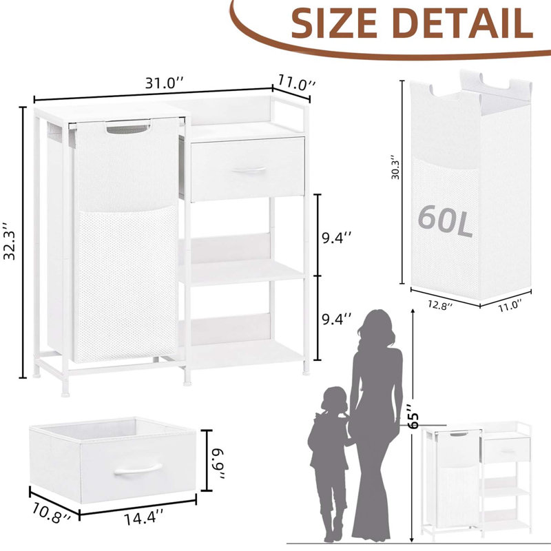 Bhargava Laundry Hamper, White