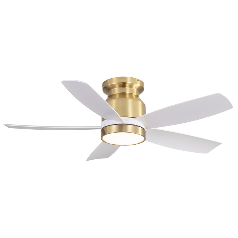 42 Inch Flush Mount Ceiling Fans with LED Light 22W and Remote Control 5 ABS Fan Blades for Bedroom Dining Room