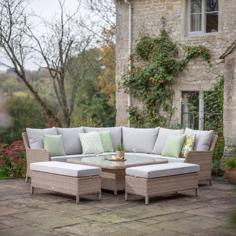8 - Person Patio Dining Set with Square Table , Cushions Included