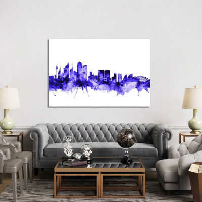 Sydney, Australia Skyline by Michael Tompsett - 1 Piece Wrapped Canvas Wall Art