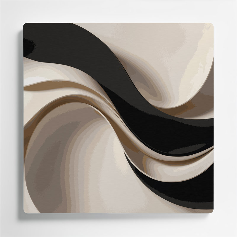 Gradient abstrait 40, art mural en métal beige, H 8 po x l 8 po